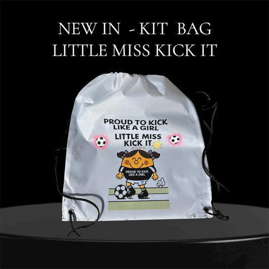 Drawstring bag with motivational text and graphics